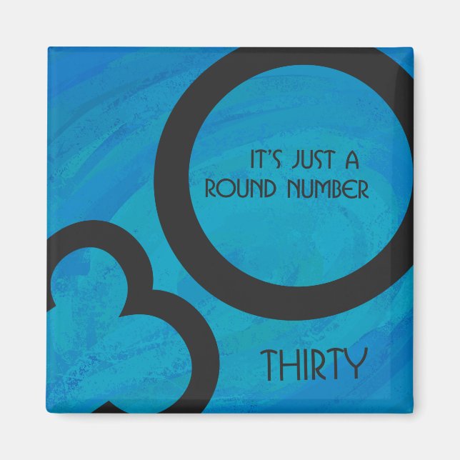 Imã Aniversário de 30 Décadas Azul (Frente)