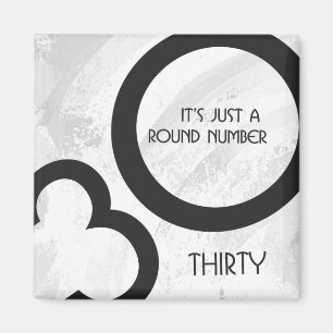 Imã Aniversário de 30 Décadas Branco