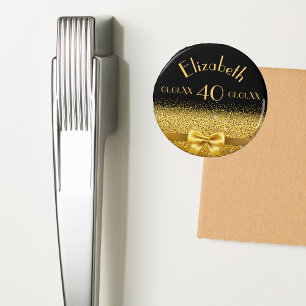 Imã aniversário de 40 anos elegante arco de ouro com 