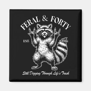 Imã Aniversário de 40 anos engraçado Est 1986 Feral & 