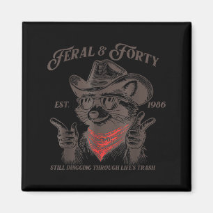 Imã Aniversário de 40 anos engraçado Est 1986 Feral &a