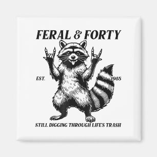 Imã Aniversário de 40 anos Funny Est 1985 Feral &