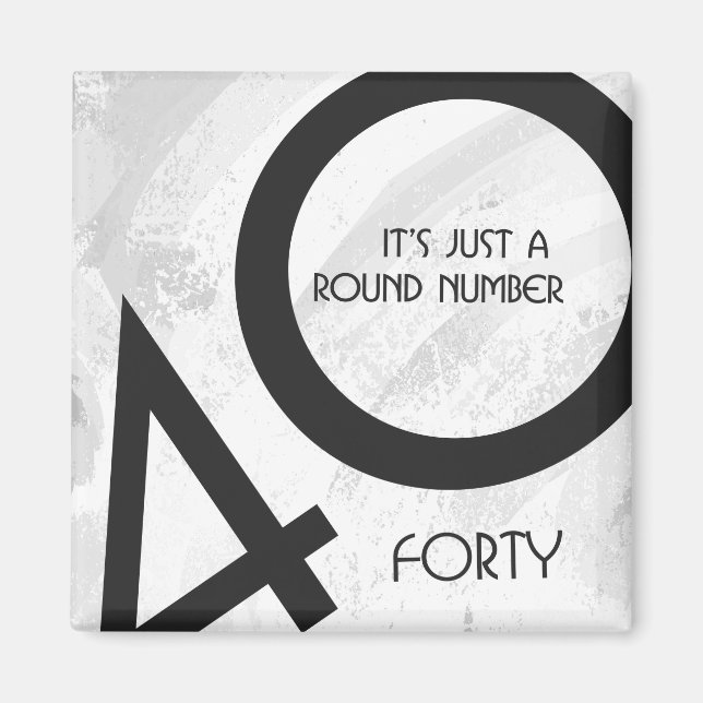 Imã Aniversário de 40 Décadas Branco (Frente)