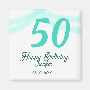 Imã aniversário de 50 anos adicionar nome data ano ver