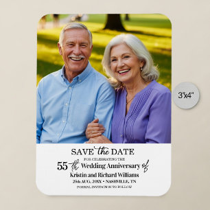 Ímã Aniversário de 55 anos de Casamento Foto Save the 