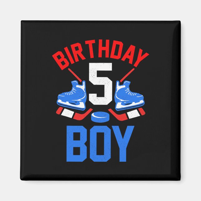 Imã Aniversário De 5 Para Meninas 5 Anos De Hóquei No  (Frente)