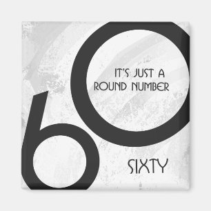 Imã Aniversário de 60 Décadas Branco