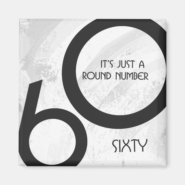 Imã Aniversário de 60 Décadas Branco (Frente)