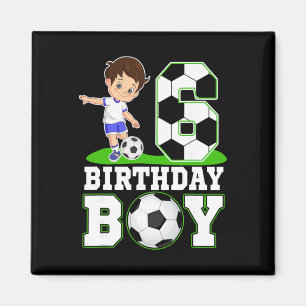 Imã Aniversário de 6 anos de Futebol Aniversário de 6