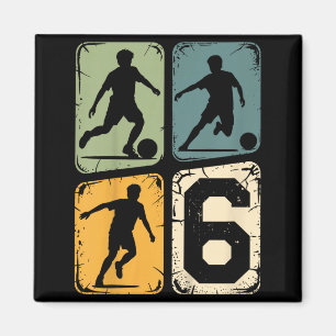 Imã Aniversário de 6 anos Jogador de Futebol Menino Me