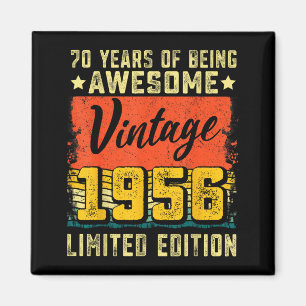 Imã Aniversário de 70 anos Vintage 1956 Decoração de 7