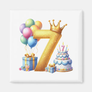 Imã Aniversário de 7 anos dourado