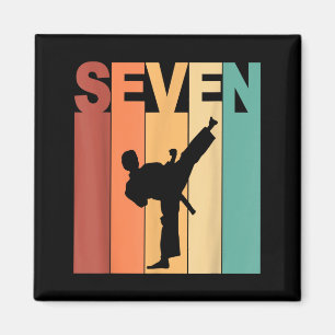 Imã Aniversário de 7 anos Tema de Karate Taekwondo 7 A
