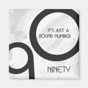 Imã Aniversário de 90 Décadas Branco