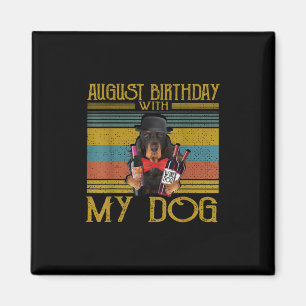 Imã Aniversário De Agosto Com Meu Gordon Setter Dog 20