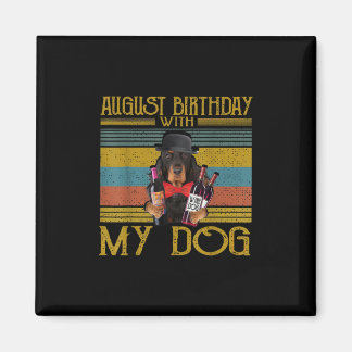 Imã Aniversário De Agosto Com Meu Gordon Setter Dog 20