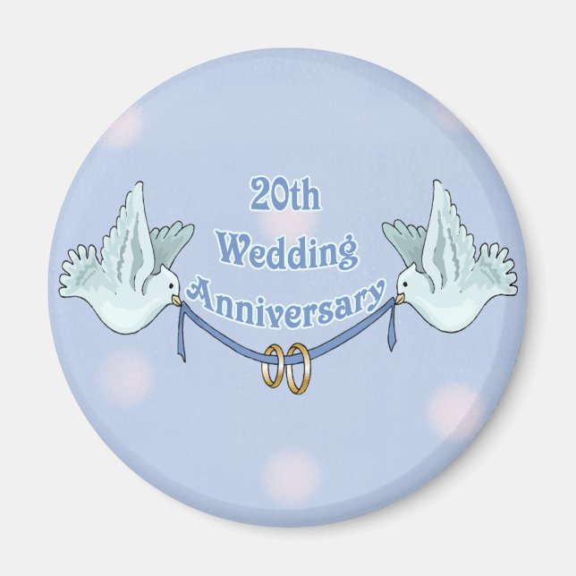 Imã Aniversário de Casamento de 20 (Frente)