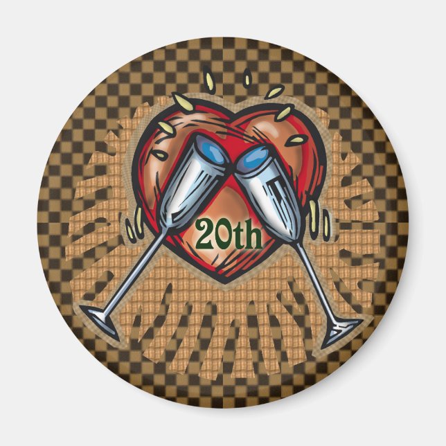 Imã Aniversário de Casamento de 20 (Frente)