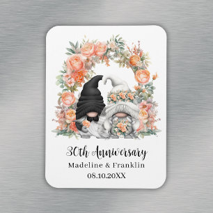 Ímã Aniversário de Casamento de 30 Floral de Pêssego G
