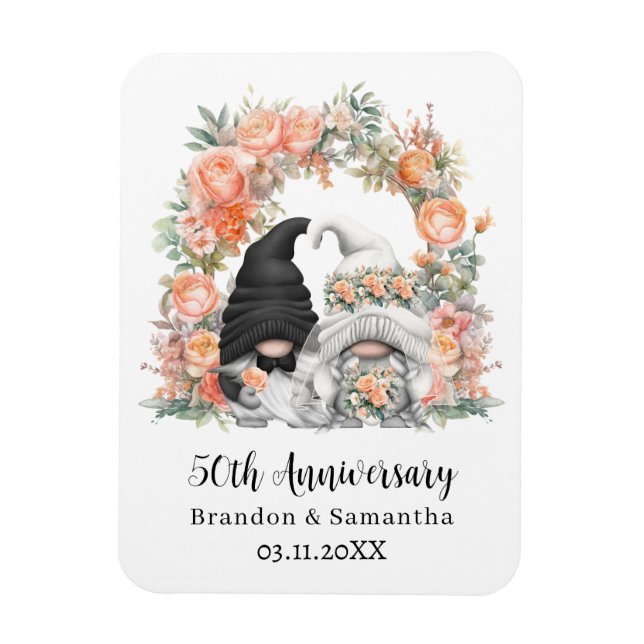 Ímã Aniversário de Casamento de 50 anos Personalizado  (Vertical)