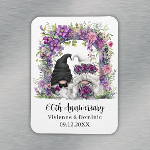 Ímã Aniversário de Casamento de 60 Anos Gnome Floral R