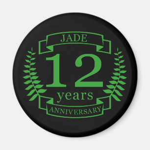 Imã Aniversário de casamento de Jade Gemstone, 12 anos