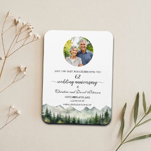 Ímã Aniversário de Casamento Mountain Pine 62 Save the