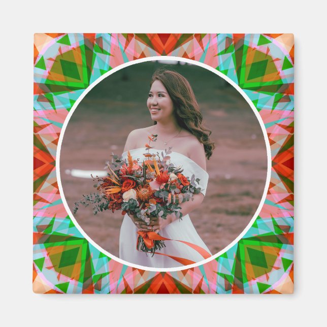 Imã Aniversário de Casamento Verde Vermelho de Natal P (Frente)