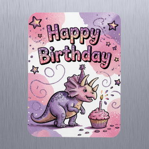 Ímã Aniversário de Dinossauro Personalizado Fofas Meni