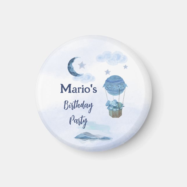 Imã Aniversário de elefantes da Lua Azul (Frente)