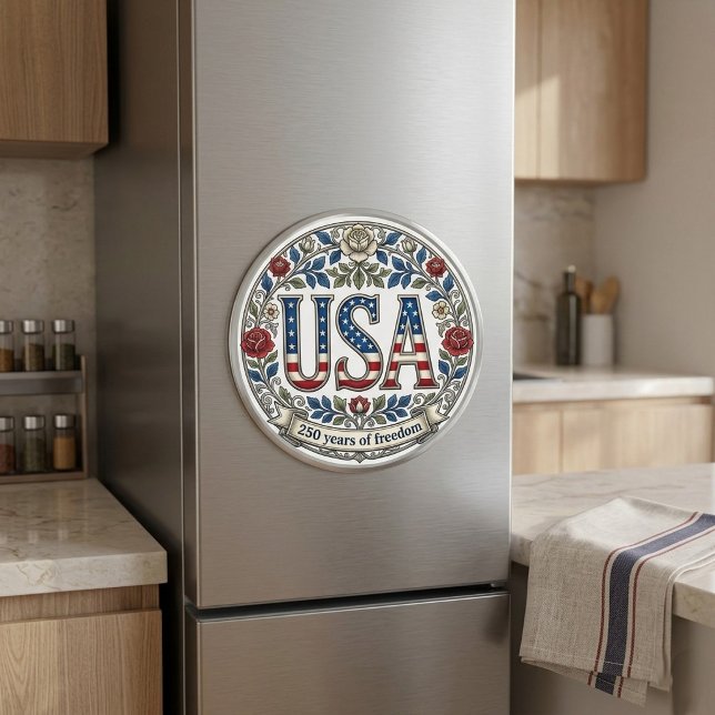Imã Aniversário de Prata de 250 Anos de Liberdade da A (America's 250 Years of Freedom Silver Anniversary Magnet)