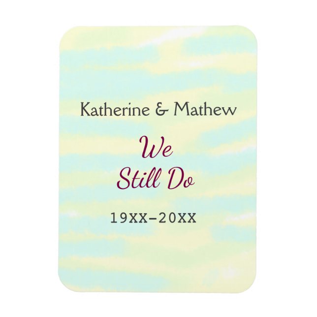 Ímã Aniversário de renovação de Vow do greenpastel ama (Vertical)