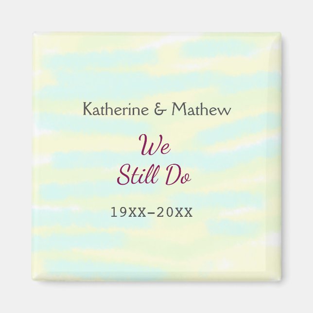 Imã Aniversário de renovação de Vow do greenpastel ama (Frente)