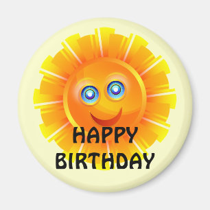 Imã ANIVERSÁRIO: Desenho feliz de aniversário sunshi