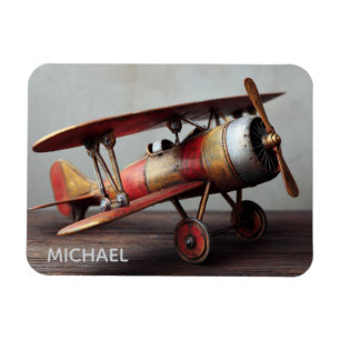 Ímã Aniversário Divertido Avião Biplano Vintage Person