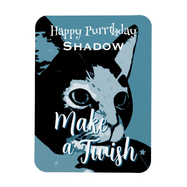 Ímã Aniversário Divertido do Gatinho (Vertical)