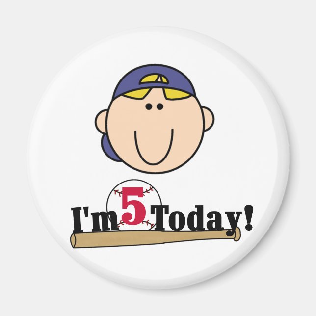 Imã Aniversário do 5 de Baseball Blono (Frente)