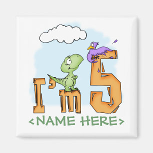 Imã Aniversário do 5 de Diversão Dino