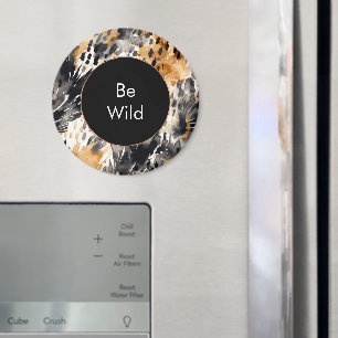 Imã Aniversário do Animal Leopardo Negro Branco