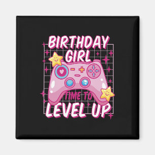 Imã Aniversário do Birthday Girl Time to Level Up Vide