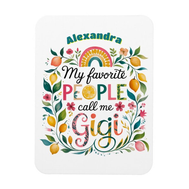 Ímã Aniversário do Dia de as mães GIGI Personalizado ❤ (Vertical)