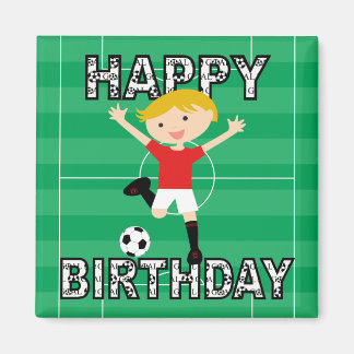 Imã Aniversário do Futebol Menino 1 Vermelho e Branco