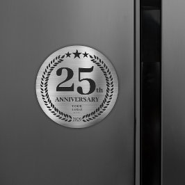 Imã Aniversário do logotipo comercial do 25 Silver