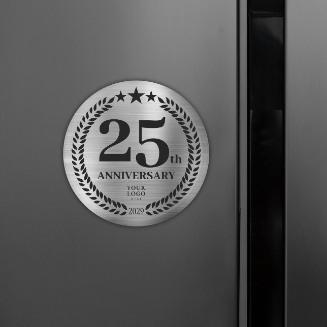 Imã Aniversário do logotipo comercial do 25 Silver (Silver 25th Business Logo Anniversary Magnet
)
