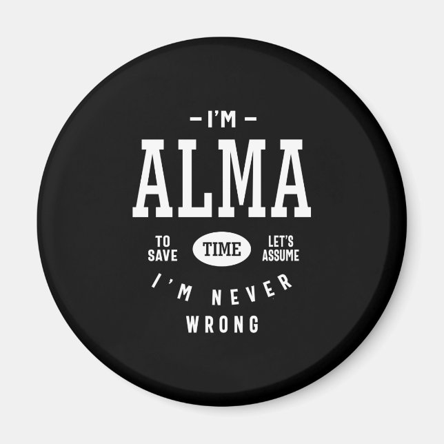 Imã Aniversário do Nome Personalizado Alma (Frente)