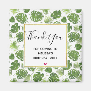 Imã Aniversário do Padrão de Folhas Tropicais na mod