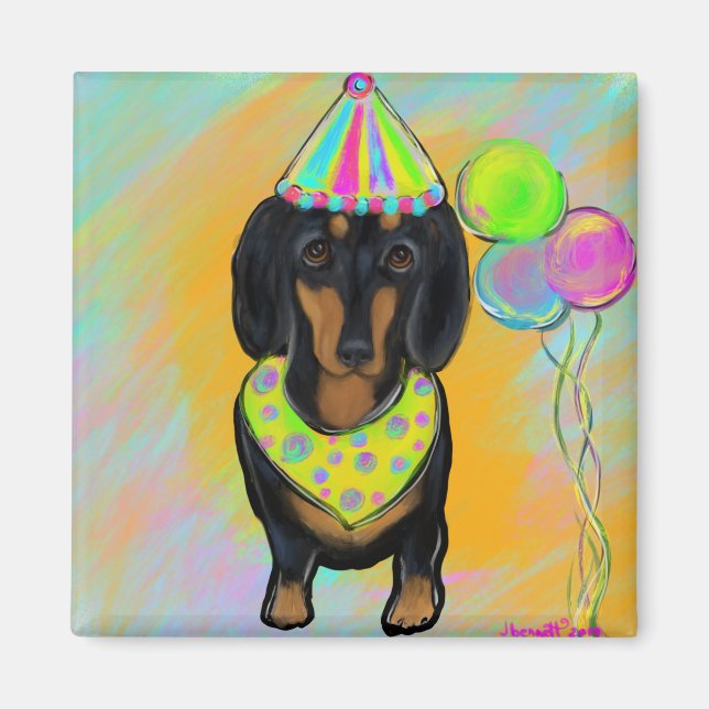 Imã Aniversário Doxie (Frente)