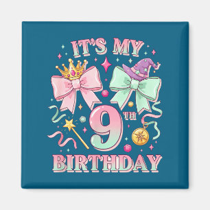 Imã Aniversário É Meu 9º Aniversário Fofa Princesas Má