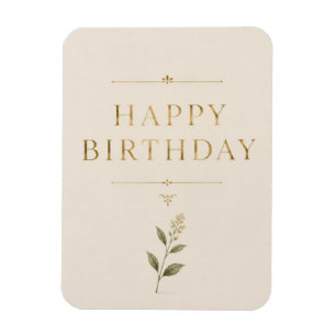 Ímã Aniversário Elegante Personalizado com Dourado Ant
