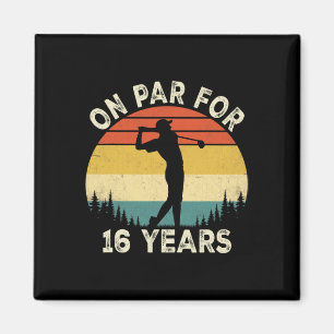 Imã Aniversário Engraçado de 16 Anos Golfe Golfista 16